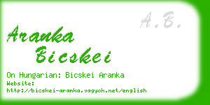 aranka bicskei business card